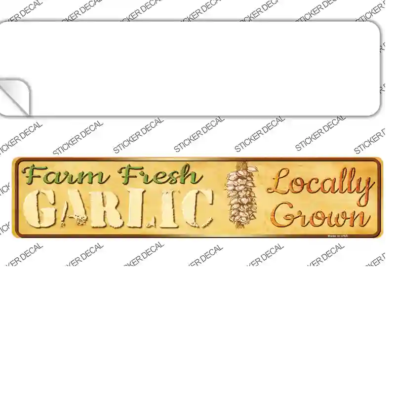 Farm Fresh Garlic Novelty Narrow Sticker Decal Small