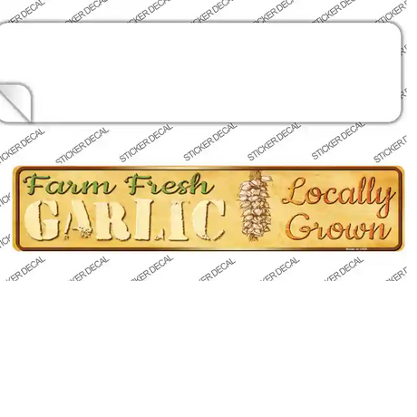 Farm Fresh Garlic Novelty Narrow Sticker Decal Small