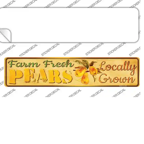 Farm Fresh Pears Novelty Narrow Sticker Decal Small