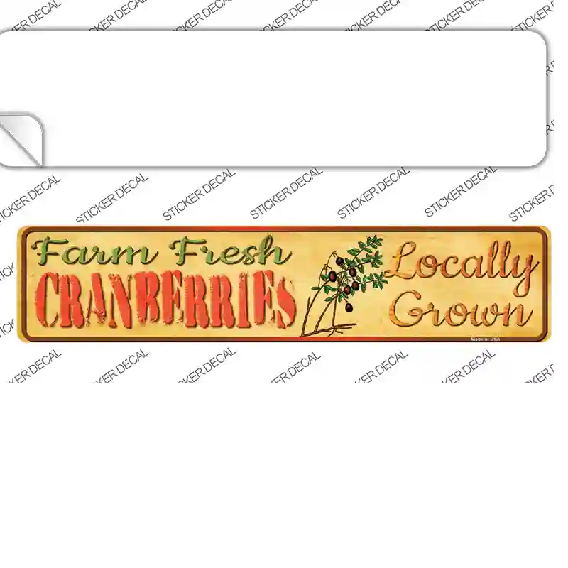 Farm Fresh Cranberries Novelty Narrow Sticker Decal Small