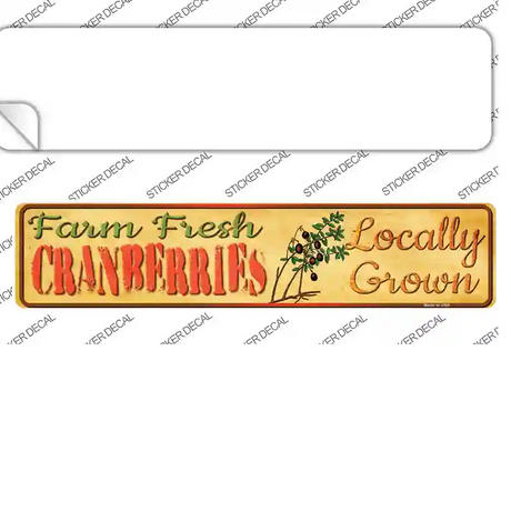 Farm Fresh Cranberries Novelty Narrow Sticker Decal Small