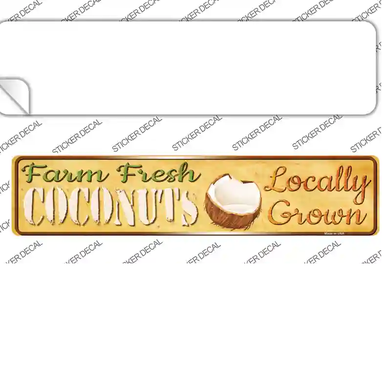 Farm Fresh Coconuts Novelty Narrow Sticker Decal Small