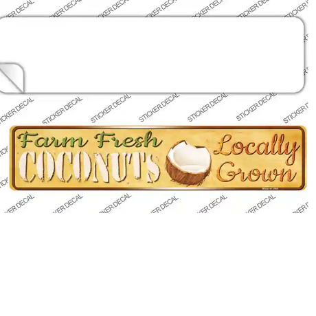 Farm Fresh Coconuts Novelty Narrow Sticker Decal Small