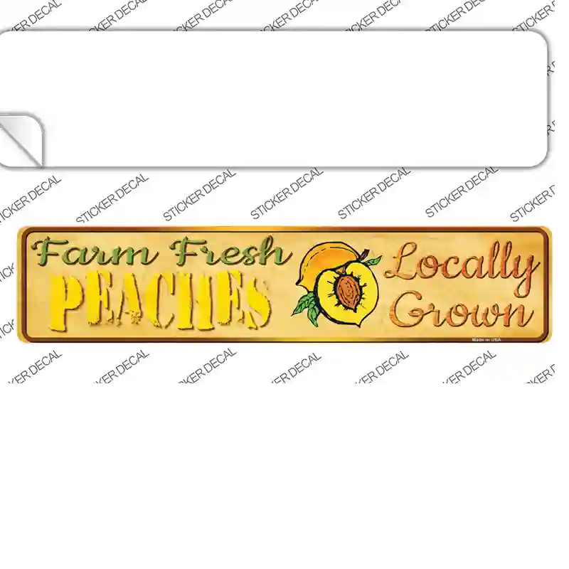 Farm Fresh Peaches Novelty Narrow Sticker Decal Small