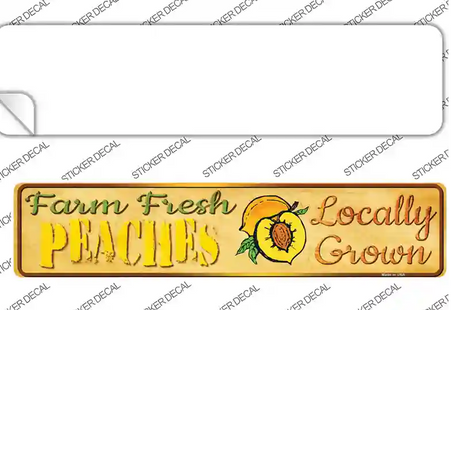 Farm Fresh Peaches Novelty Narrow Sticker Decal Small