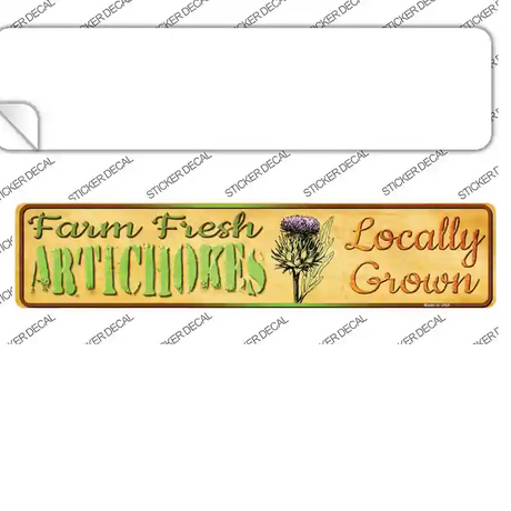 Farm Fresh Artichokes Novelty Narrow Sticker Decal Small