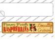 Farm Fresh Raspberries Novelty Narrow Sticker Decal Small