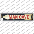 Man Cave Pointing Arrow Novelty Narrow Sticker Decal Small