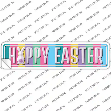 Happy Easter Colorful Novelty Narrow Sticker Decal Small