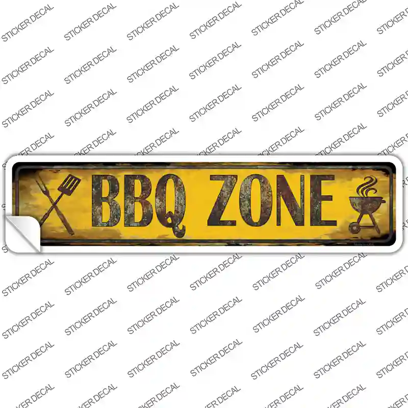 BBQ Zone Novelty Narrow Sticker Decal