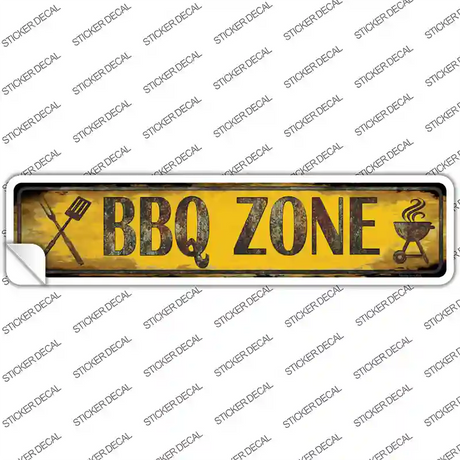 BBQ Zone Novelty Narrow Sticker Decal Small