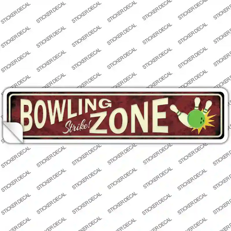 Bowling Strike Zone Novelty Narrow Sticker Decal