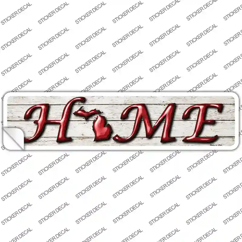 Michigan Home Outline Novelty Narrow Sticker Decal