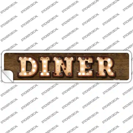 Diner Bulb Lettering Novelty Narrow Sticker Decal