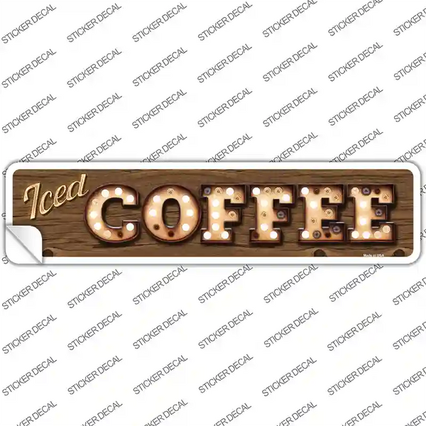 Iced Coffee Bulb Lettering Novelty Narrow Sticker Decal | Smart Blonde