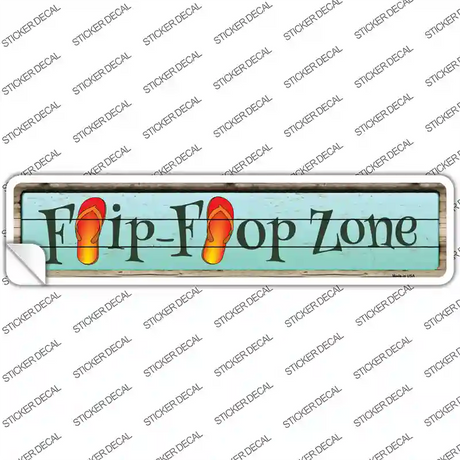 Orange Flip Flop Zone Novelty Narrow Sticker Decal Small