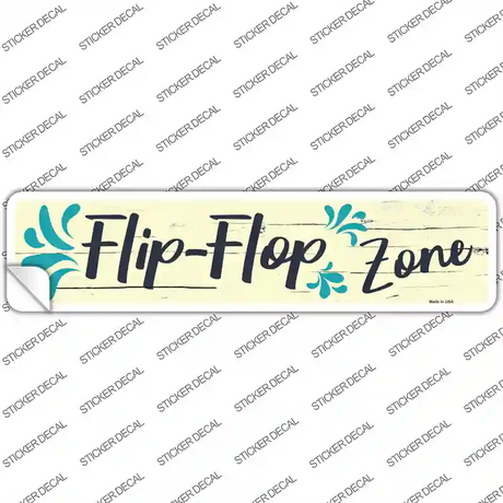 Blue Flip Flop Zone Novelty Narrow Sticker Decal Small