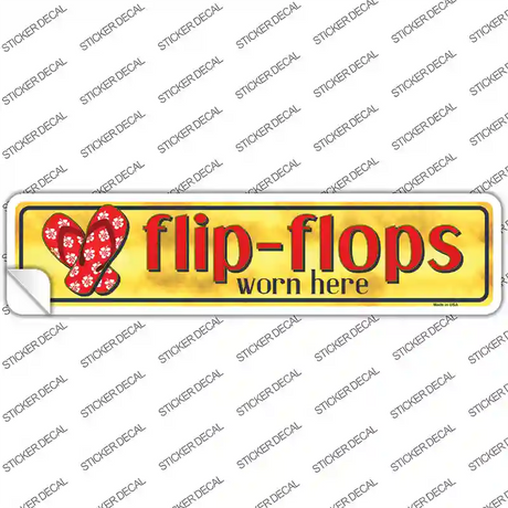 Flip Flop Worn Here Novelty Narrow Sticker Decal Small