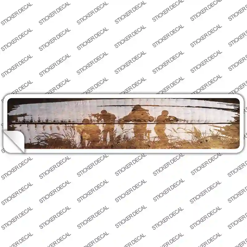 Soldiers Wood Silhouette Novelty Narrow Sticker Decal