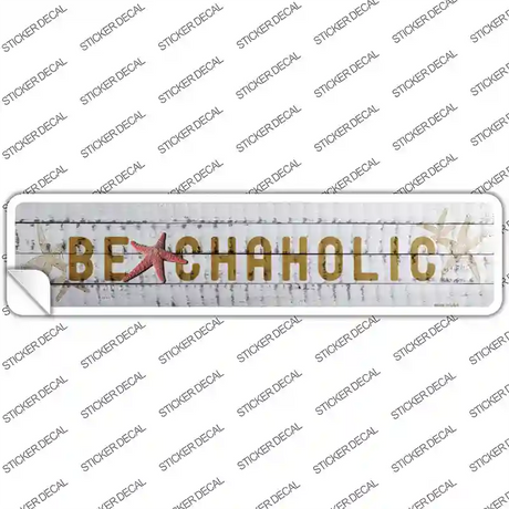 Beachaholic Novelty Narrow Sticker Decal Small