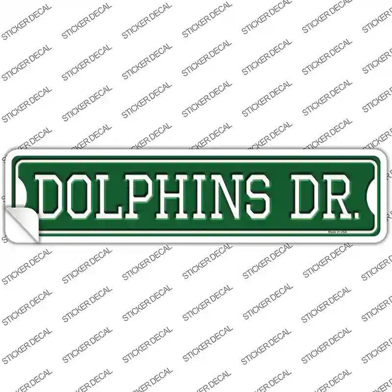 Dolphins Dr Novelty Narrow Sticker Decal