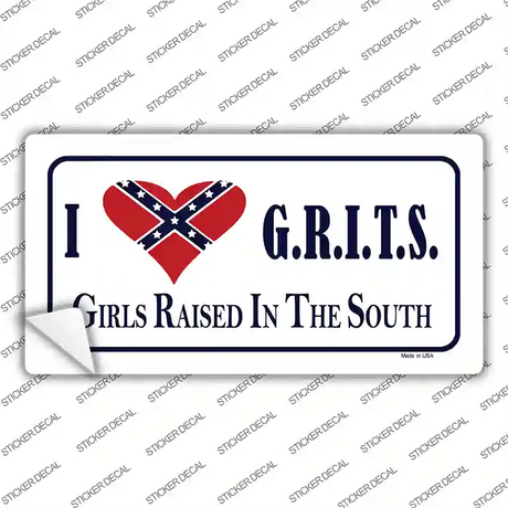 G.R.I.T.S. Confederate Flag Novelty Sticker Decal Small