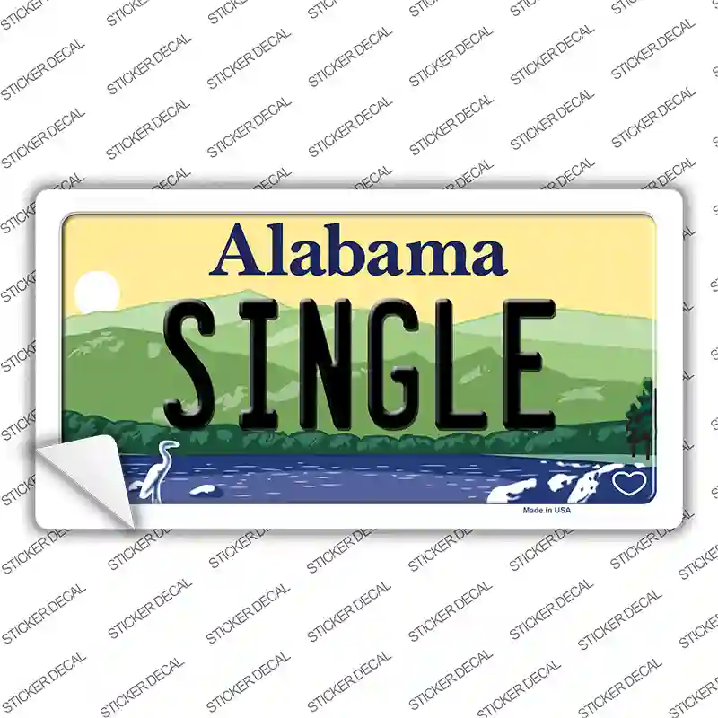 Single Alabama Novelty Sticker Decal Small