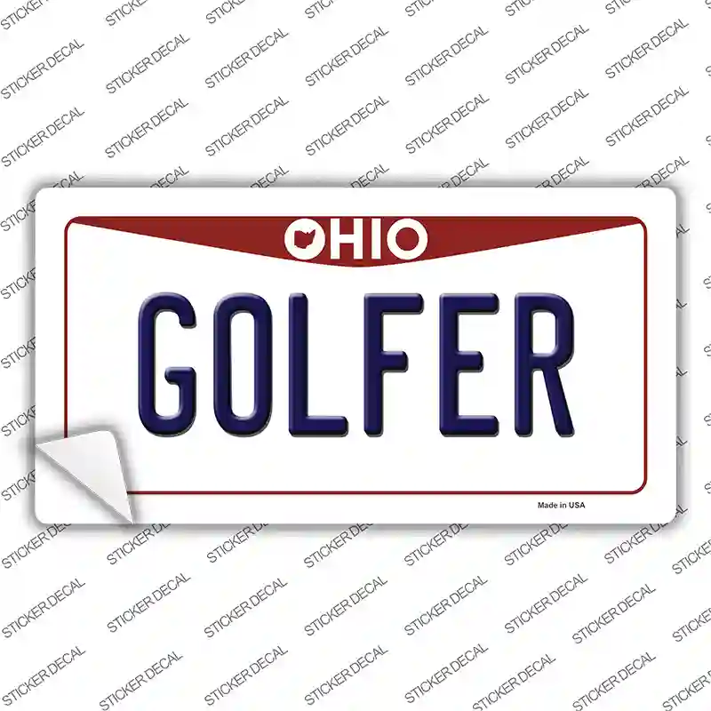 Golfer Ohio Novelty Sticker Decal Small