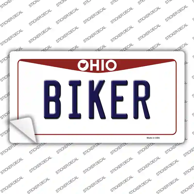 Biker Ohio Novelty Sticker Decal