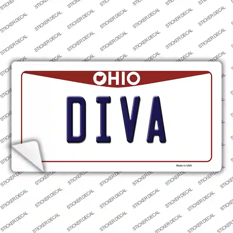 Diva Ohio Novelty Sticker Decal Small