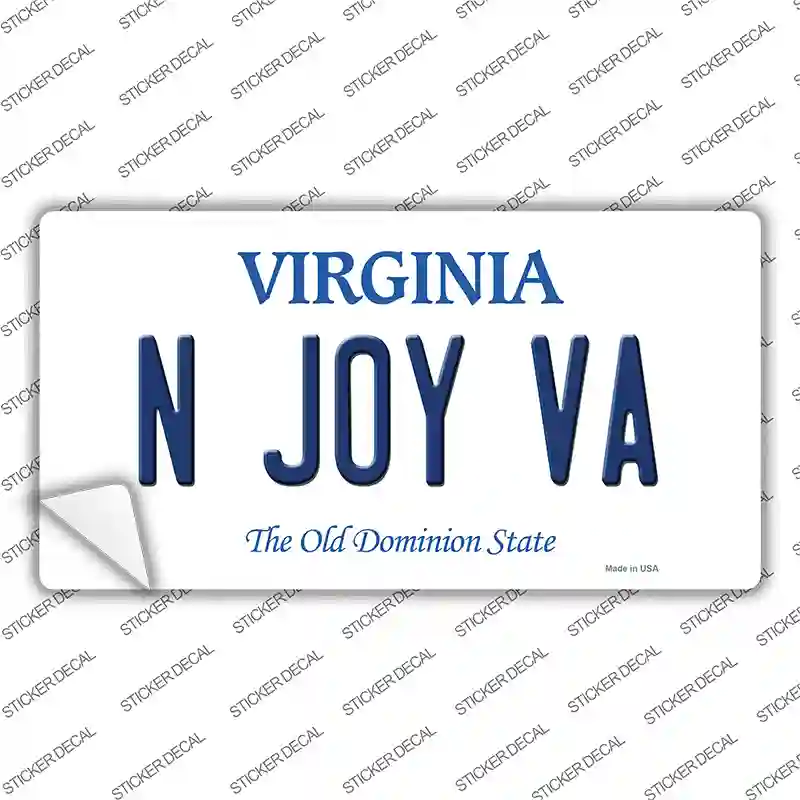 N Joy VA Virginia Novelty Sticker Decal Small