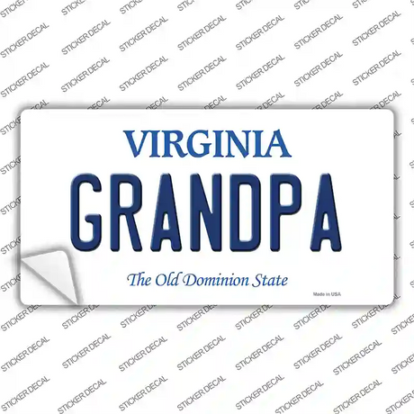 Grandpa Virginia Novelty Sticker Decal Small