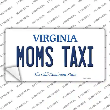 Moms Taxi Virginia Novelty Sticker Decal Small