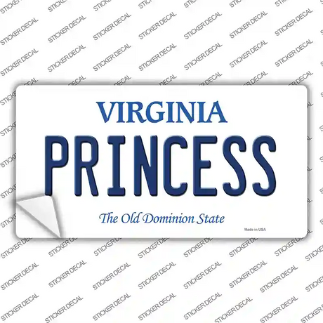 Princess Virginia Novelty Sticker Decal Small