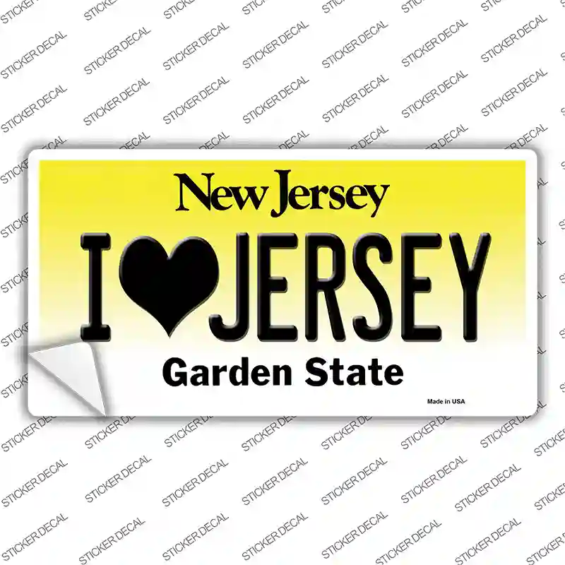 I Love Jersey New Jersey Novelty Sticker Decal Small