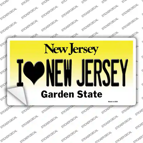 I Love New Jersey Novelty Sticker Decal Small