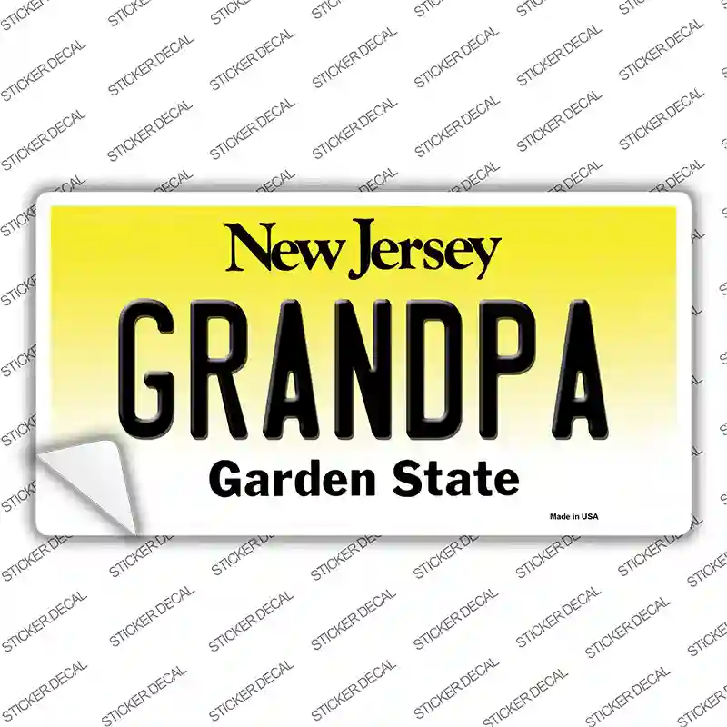 Grandpa New Jersey Novelty Sticker Decal Small