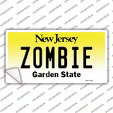 Zombie New Jersey Novelty Sticker Decal Small