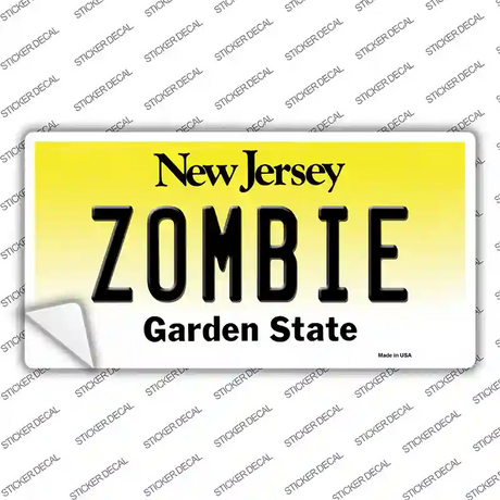 Zombie New Jersey Novelty Sticker Decal Small