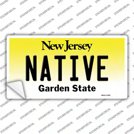 Native New Jersey Novelty Sticker Decal Small