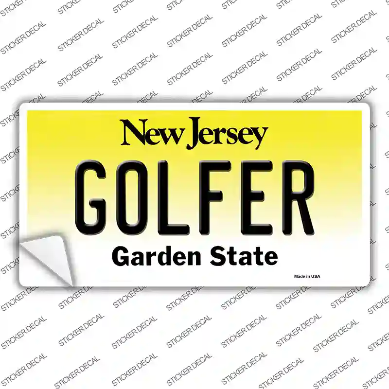 Golfer New Jersey Novelty Sticker Decal Small