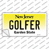 Golfer New Jersey Novelty Sticker Decal Small