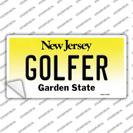 Golfer New Jersey Novelty Sticker Decal Small