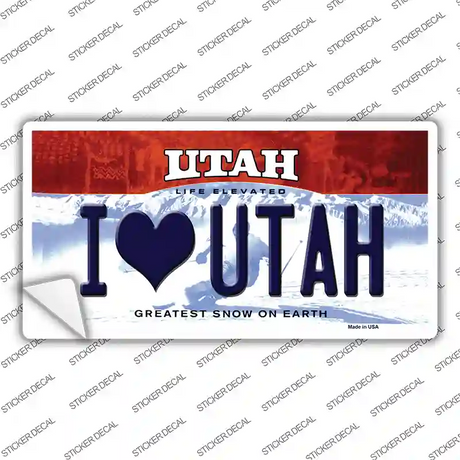 I Love Utah Novelty Sticker Decal Small