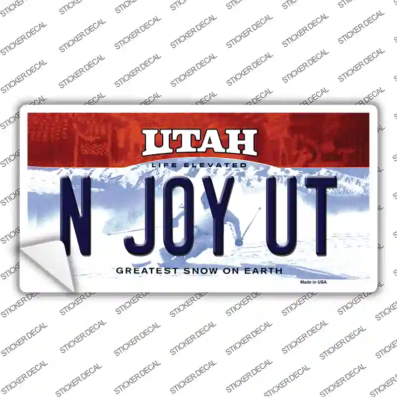 N Joy UT Utah Novelty Sticker Decal Small