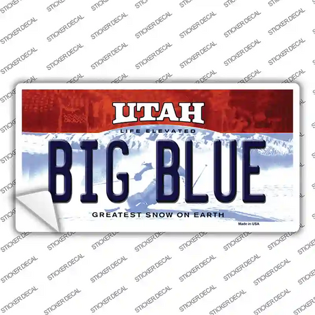 Big Blue Utah Novelty Sticker Decal Small