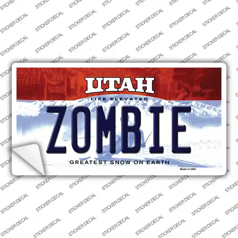 Zombie Utah Novelty Sticker Decal Small