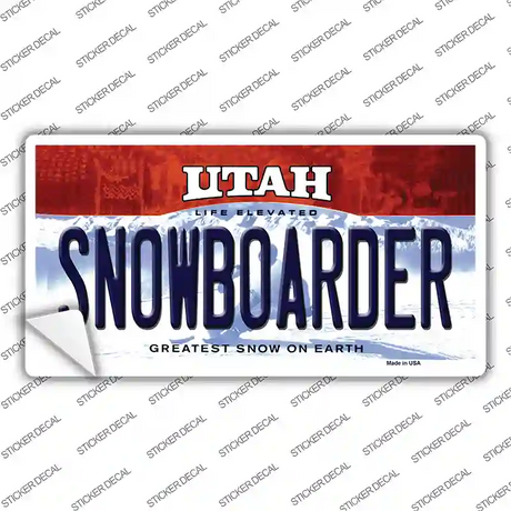 Snowboarder Utah Novelty Sticker Decal Small