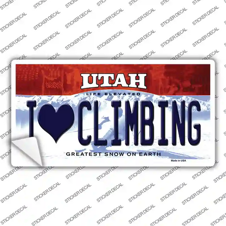 I Love Climbing Utah Novelty Sticker Decal Small