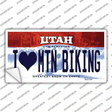 I Love Mtn Biking Utah Novelty Sticker Decal Small